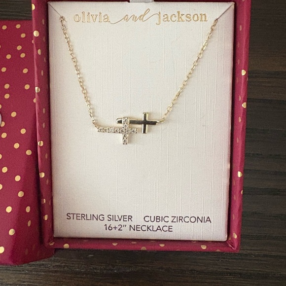 NEW Olivia and Jackson Gold Cross Necklace - Picture 2 of 3
